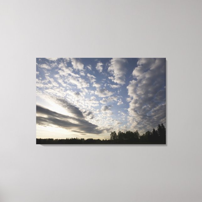 Impressão Em Tela Visão do Céu Horizonte com Nuvens (Frente)