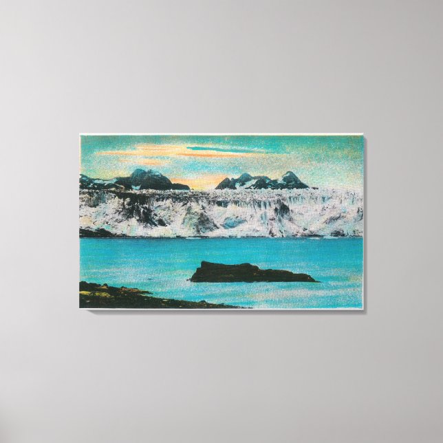 Impressão Em Tela Visão do Glaciar de Colúmbia, no Alasca (Frente)