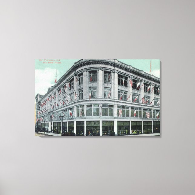 Impressão Em Tela Visão Exterior da Casa Branca (Frente)