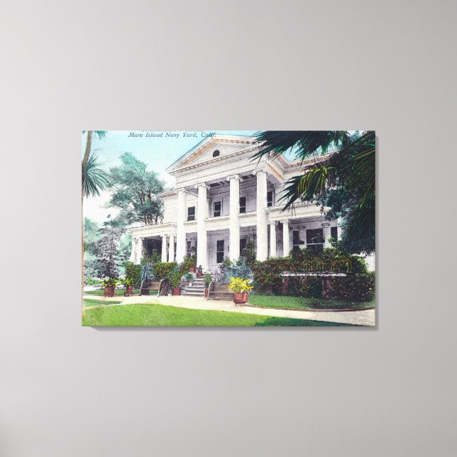 Impressão Em Tela Visão Exterior da Casa do Comandante, Marinho Yard (Frente)