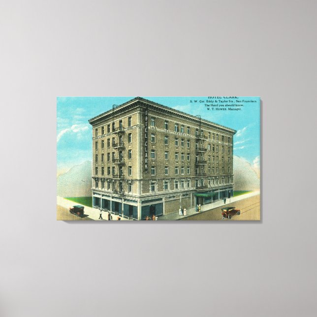 Impressão Em Tela Visão Exterior do Hotel Clark (Frente)