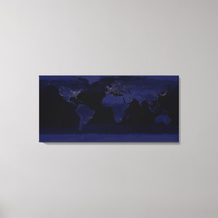 Impressão Em Tela Visão global das luzes da cidade da Terra