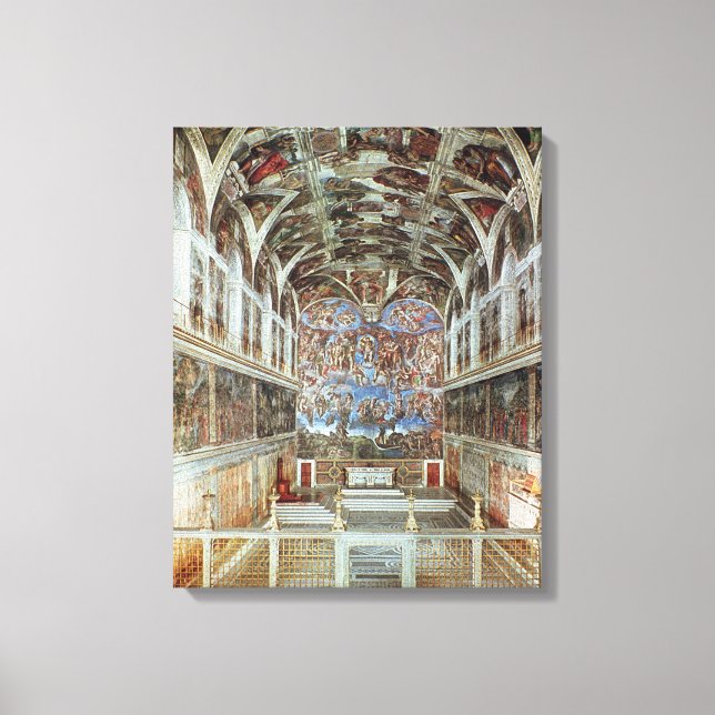 Impressão Em Tela Visão interior da Capela Sistina (Frente)