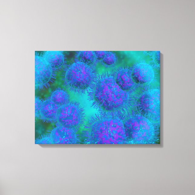 Impressão Em Tela Visão Microscópica De Diplococcus Bacterium (Frente)