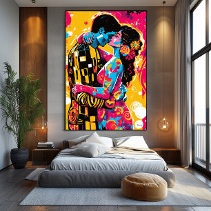 Impressão Em Tela Visão pop de Arte do Beijo