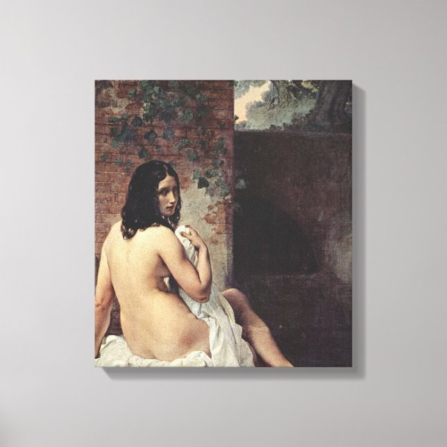 Impressão Em Tela Visão traseira de um couro (Francesco Hayez) (Frente)