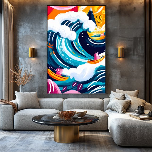 Impressão Em Tela Visão vívida Fauvist da onda Excelente de Kanagawa (Criador carregado)