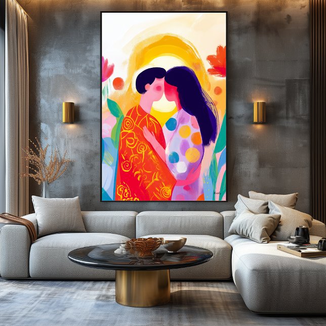 Impressão Em Tela Visão vívida Fauvist do Beijo (Criador carregado)