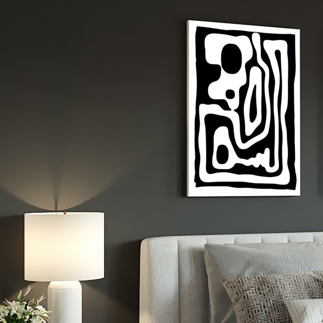 Impressão Em Tela Vise Grip: Abstrato preto e branco (Criador carregado)