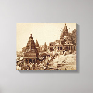 Impressão Em Tela Vishnu Pud e outros templos, Benares (foto do