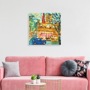 Impressão Em Tela Visita à Sorveteria Pintura / Artista Larry Lerew