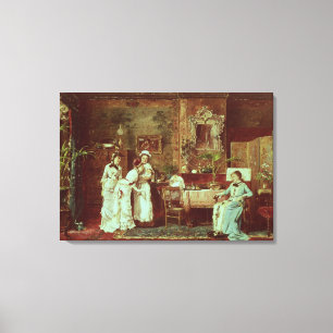 Impressão Em Tela Visita a uma mãe nova, 1879 (óleo em canvas)