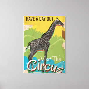 Impressão Em Tela Visita do vintage a arte do poster do circo