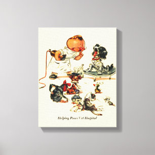 Impressão Em Tela Visita veterinária do vintage ao nome do costume