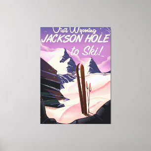 Impressão Em Tela Visita Wyoming! Jackson Hole a esquiar poster de