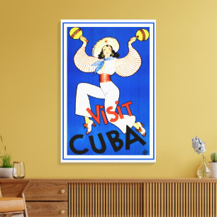 Impressão Em Tela Visite Havana, Cuba, Cartaz de Viagem Vintage Mara