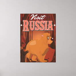 Impressão Em Tela Visite o cartaz de viagem vintage de desenho anima