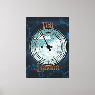 Impressão Em Tela Visite o cartaz de viagem vitoriano de Londres Sép