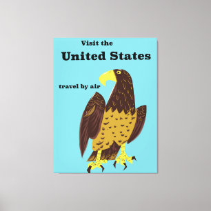Impressão Em Tela Visite o poster de viagens de Estados Unidos