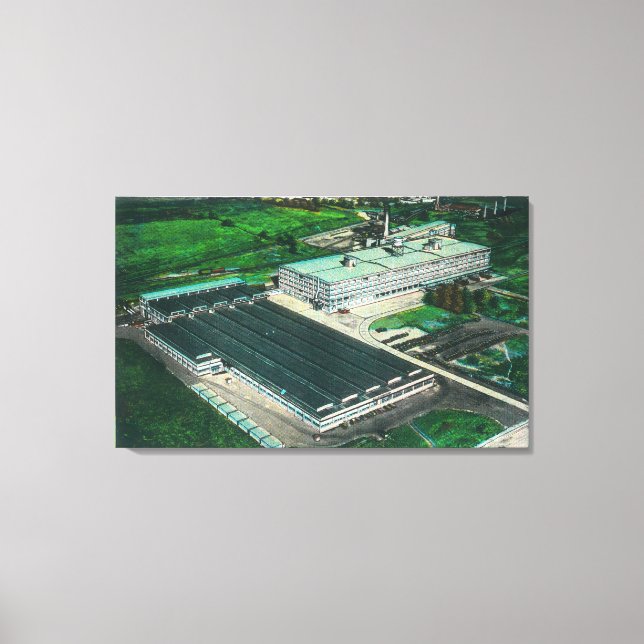 Impressão Em Tela Vista aérea da fabricação do Goodyear-Zeppelin (Frente)