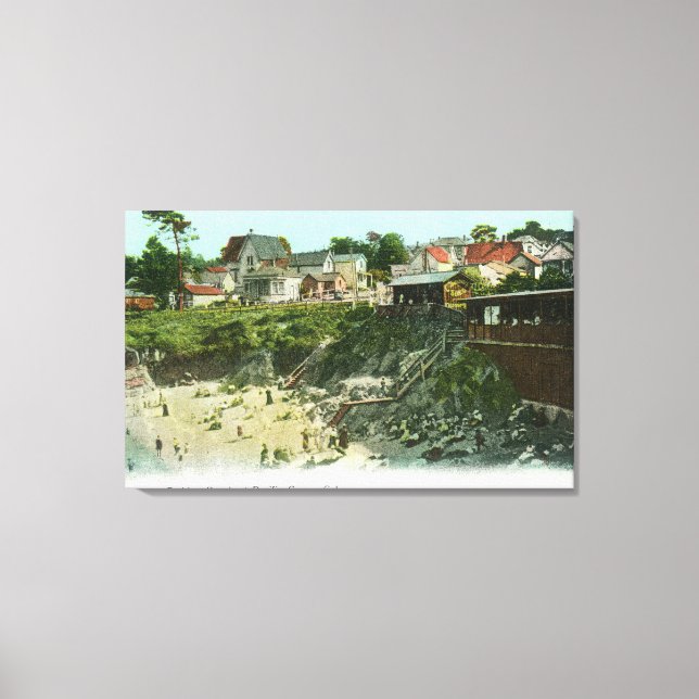 Impressão Em Tela Vista aérea da praia balnear (Frente)