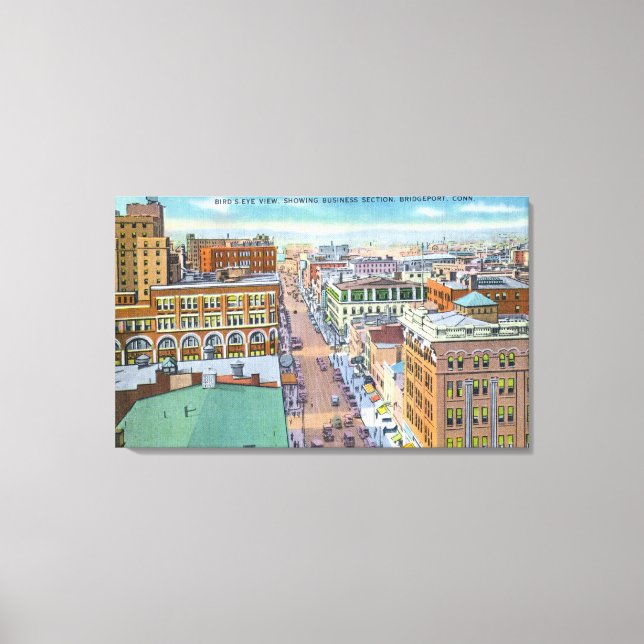 Impressão Em Tela Vista aérea da seção de negócios da cidade (Frente)