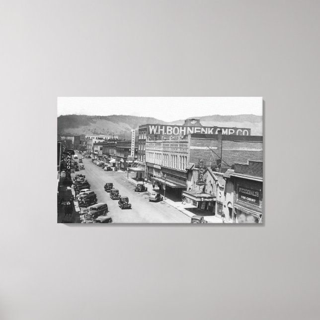 Impressão Em Tela Vista aérea de City StreetLa Grande, OR (Frente)