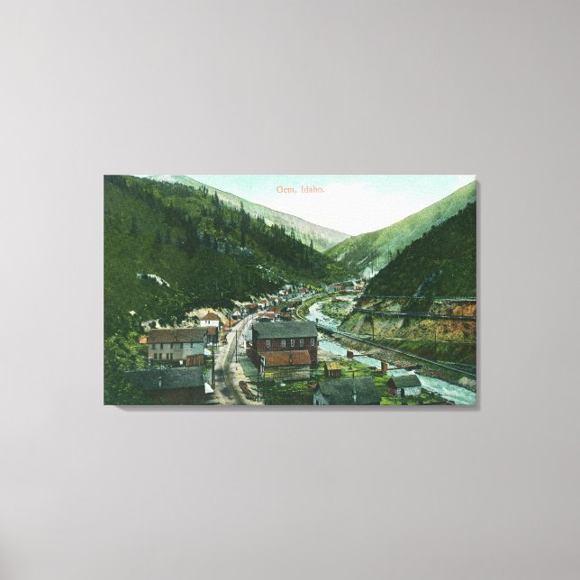 Impressão Em Tela Vista aérea de CityGem, ID (Frente)