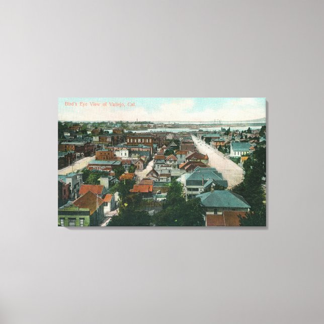 Impressão Em Tela Vista aérea de CityVallejo, CA (Frente)