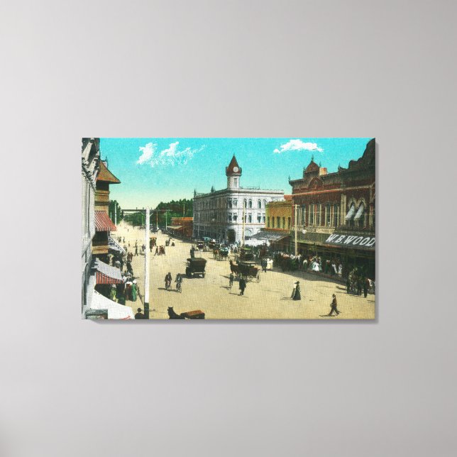 Impressão Em Tela Vista aérea de I StreetModesto, CA (Frente)