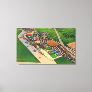 Impressão Em Tela Vista aérea de Lambert Air FieldSt. Louis, MO