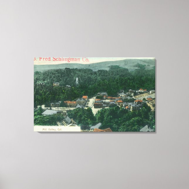 Impressão Em Tela Vista aérea de Mill ValleyMill Valley, CA (Frente)