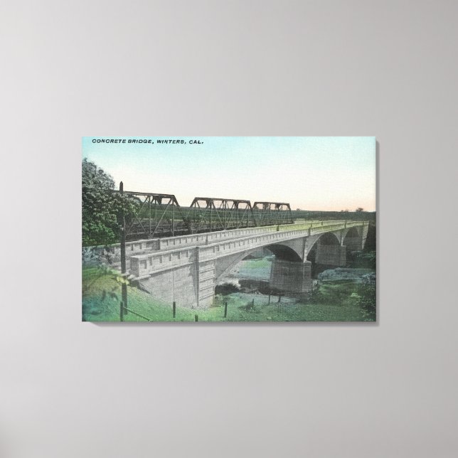 Impressão Em Tela Vista aérea de Putah Creek BridgeWinters, CA (Frente)