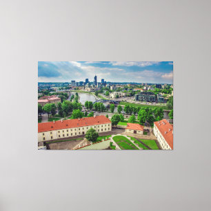 Impressão Em Tela Vista aérea de Vilnius, Lituânia