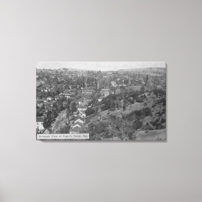 Impressão Em Tela Vista aérea do Acampamento Angels CampAngels, CA (Frente)