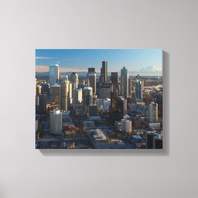 Impressão Em Tela Vista aérea do horizonte urbano de Seattle (Frente)