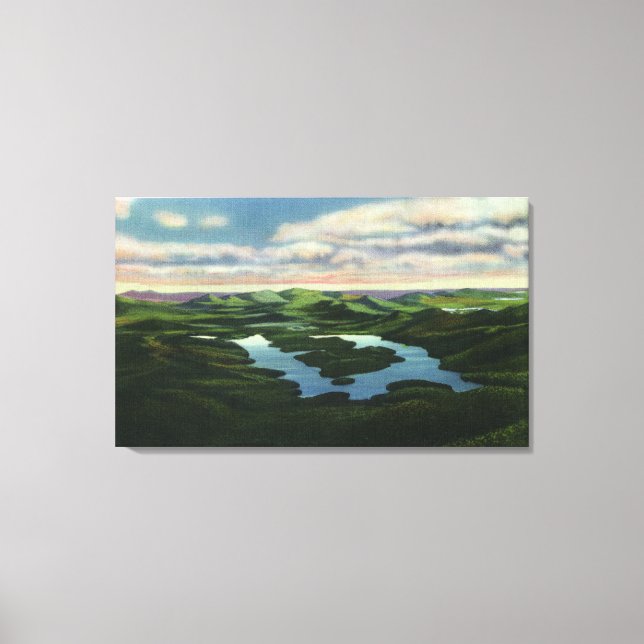 Impressão Em Tela Vista aérea do lago de ácido (Frente)