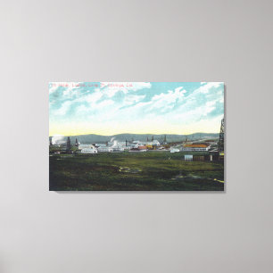 Impressão Em Tela Vista aérea do óleo FieldsCoalinga do acampament