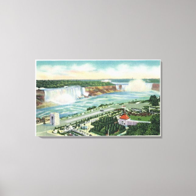 Impressão Em Tela Vista aérea do Teatro Oakes Garden e quedas (Frente)