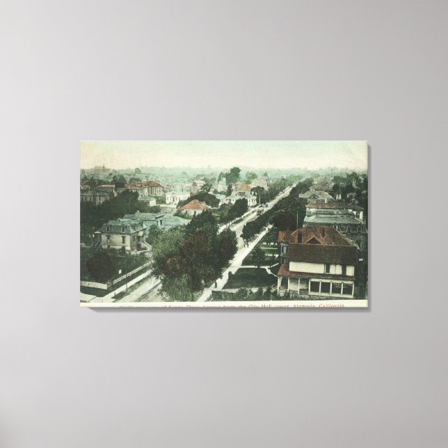 Impressão Em Tela Vista aérea dos Papais noeis Clara AveAlameda, CA (Frente)