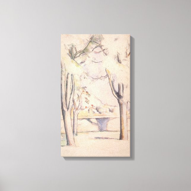 Impressão Em Tela Vista Através das Árvores por Paul Cezanne, Arte A (Frente)