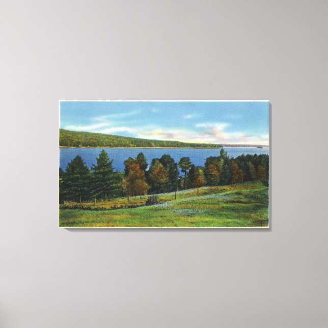 Impressão Em Tela Vista Cênnica do Lago Cobbosseecontee (Frente)