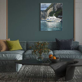 Impressão Em Tela Vista Cênnica do Navio de Passageiros Capri Itália