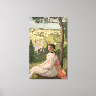 Impressão Em Tela Vista da aldeia, Castelnau, 1868