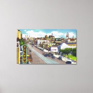 Impressão Em Tela Vista da Avenida surf do Teatro de Tilyou