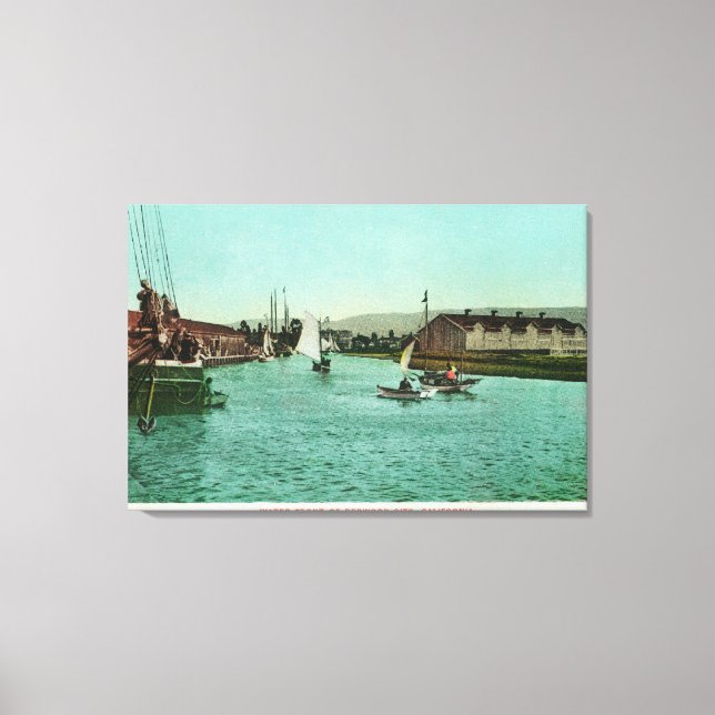 Impressão Em Tela Vista da Cidade da Frente de Água, CA (Frente)