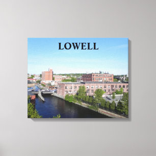 IMPRESSÃO EM TELA VISTA DA CIDADE DE LOWELL ENVELOPADA