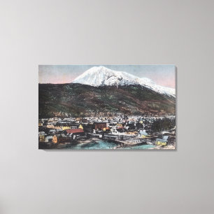 Impressão Em Tela Vista da cidade e da montagem DeweySkagway, AK