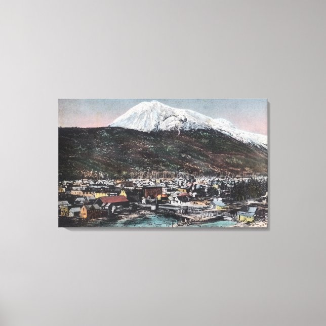 Impressão Em Tela Vista da Cidade e Monte DeweySkagway, AK (Frente)