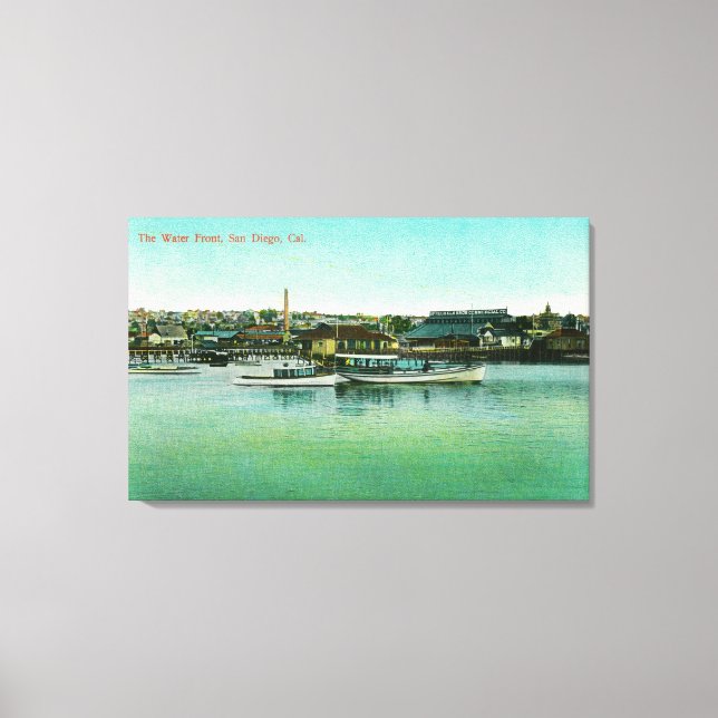 Impressão Em Tela Vista da Frente Água de San Diego, CA (Frente)